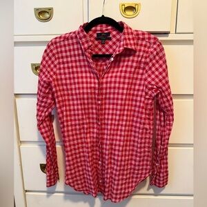J. Crew Pink and Red Gingham Shirt